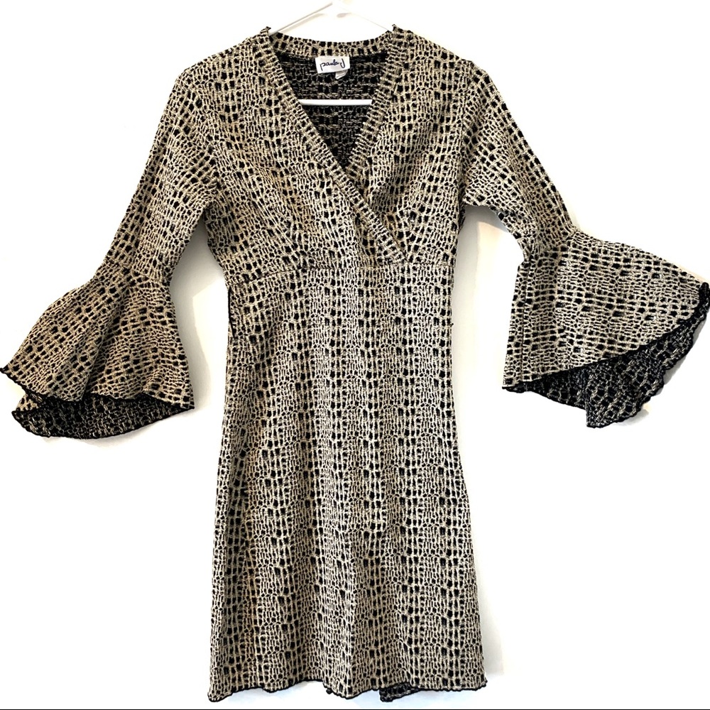 PAULA J Womens Bell Sleeve Dress Size M